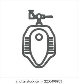 squat toilet simple line icon