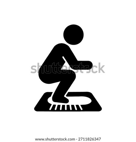 Squat Toilet Usage Position Icon Isolated On White Background 
