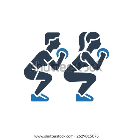 Squat Training Partners Icon Isolated On White Background
