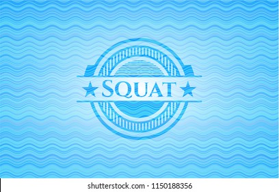 Squat water badge background.