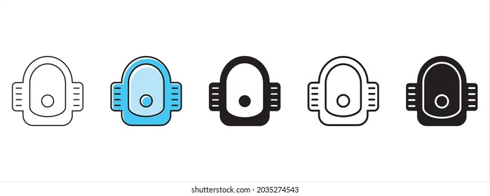Juego de iconos de vectores de closet de agua de cuádruple. Ilustración vectorial de la señal del armario de agua del baño