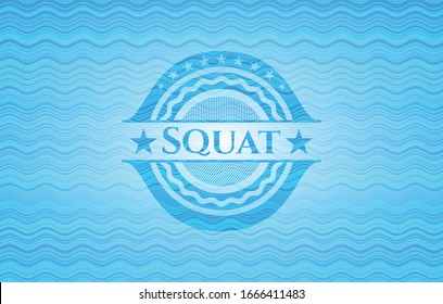Squat water representation style emblem. Vector Illustration. Detailed.