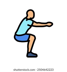 squats fitness exercise leg color icon vector. squats fitness exercise leg sign. isolated symbol illustration