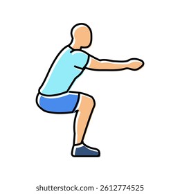 squats fitness exercise leg color icon vector. squats fitness exercise leg sign. isolated symbol illustration
