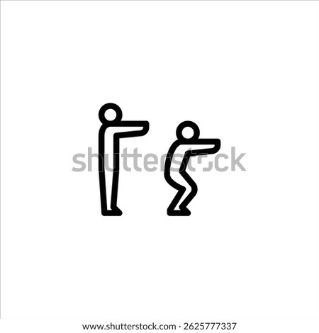 squats outline icon. workout move line art illustration.