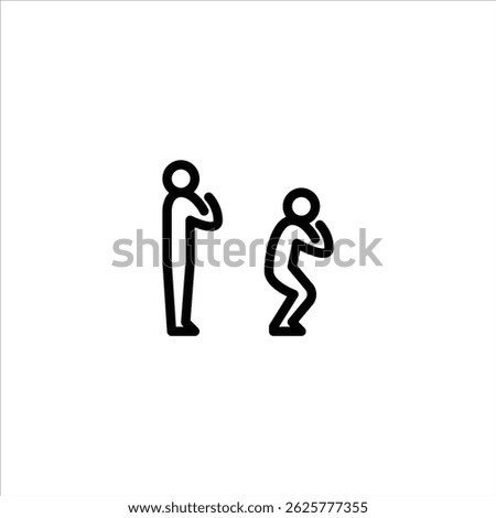squats outline icon. workout move line art illustration.