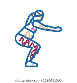 agachamentos ícone de doodle de aptidão grávida esboço vetor. agachamentos sinal de aptidão grávida. ilustração símbolo isolado