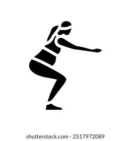 squats pregnant fitness glyph icon vector. squats pregnant fitness sign. isolated symbol illustration