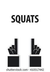 SQUATS typography vector illustration
