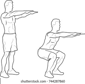 squats workout illustration