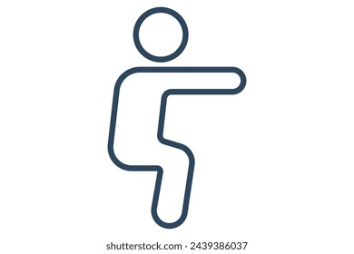squatting icon. body movements in gymnastics. icon related to sport, gym. line icon style. element illustration.
