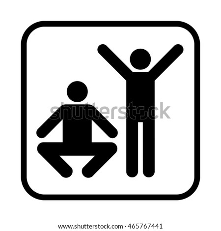 Squatting icon. Flat vector illustration isolated on white background.