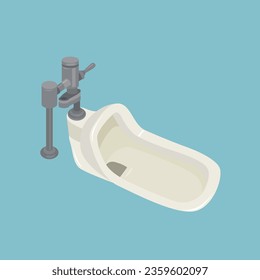 Squatting toilet. New ceramic toilet bowl with Simple flat cartoon vector illustration. Clean Toilet bowl in bathroom interior decoration. Realistic white home toilet in top and side view.