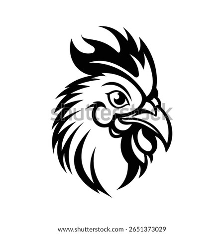 A squawking glyph icon of chicken mascot face
