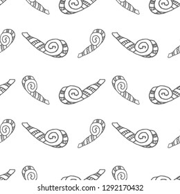 squeaker seamless vector pattern isolated on white background