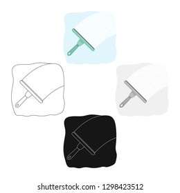 Squeegee icon in cartoon style isolated on white background. Cleaning symbol stock vector illustration.