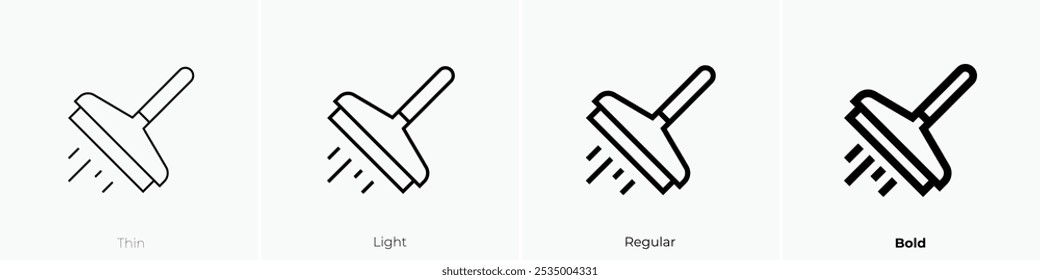 squeegee icon. Thin, Light Regular And Bold style design isolated on white background