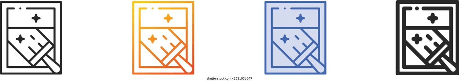 squeegee icon.Thin Linear, Gradient, Blue Stroke and bold Style Design Isolated On White Background