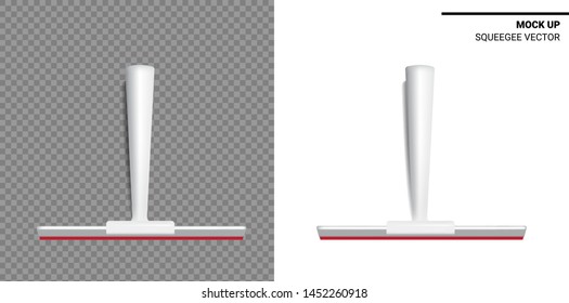 Squeegee Mock up Realistic Cleaning Object. For Household Wiper Thing Vector on Transparent and White Background