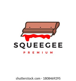 squeegee screen printing logo vector icon illustration