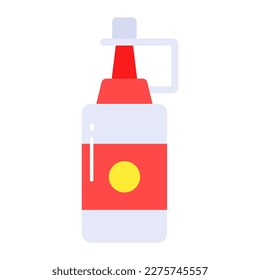 Squeezable bottle of flavored sauce, customizable icon of ketchup
