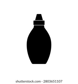 Squeezable Chocolate Sauce Bottle Icon Isolated On White Background