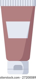 Un recipiente de tubo cosmético exprimible con tapa para loción o crema.