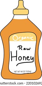 Squeeze Bottle of Honey VEctor Illustration Over White Background