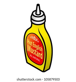 A squeeze bottle of hot engllish mustard.
