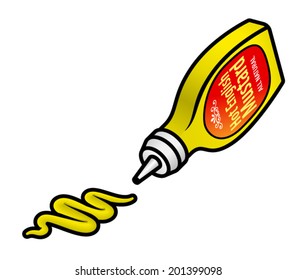 A squeeze bottle of hot engllish mustard. 