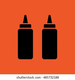 Squeeze Bottle Icon Vector Illustration. Orange Background