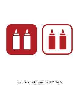 Squeeze Bottle Icon Vector Illustration. Red And White