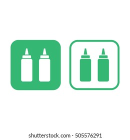 Squeeze bottle icon vector illustration. Green and white