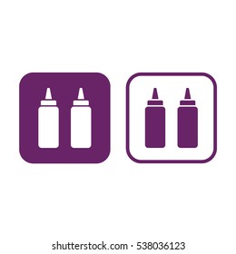 Squeeze bottle icon vector illustration. Purple and white