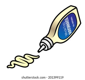 A squeeze bottle of whole egg mayonnaise.
