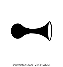 squeeze bulb horn silhouette vector flat design on white background.

