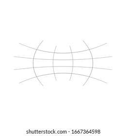 Quetschung, Kondensation, Hohle oder Flex Geometric Design Element. Gitter mit konkaver Form. Zelluläres, retikuläres Design