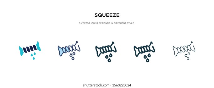 squeeze icon in different style vector illustration. two colored and black squeeze vector icons designed in filled, outline, line and stroke style can be used for web, mobile, ui