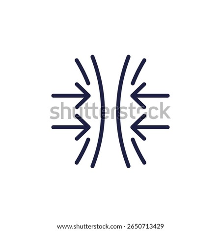 squeeze icon, line pictogram on white