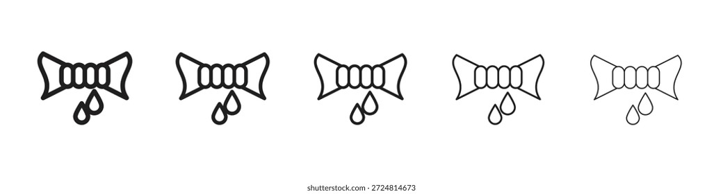 Drücken Sie Symbol lineare Symbole Vektoren. Bearbeitbarer Strichsatz