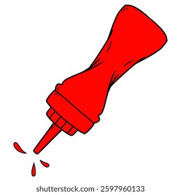 squeeze ketchup bottle illustration hand drawn isolated vector