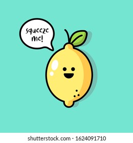 squeeze me lemon funny flat illustration
