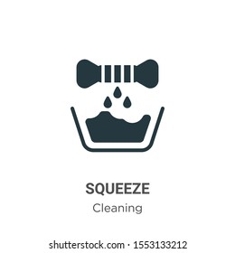 Squeeze vector icon on white background. Flat vector squeeze icon symbol sign from modern cleaning collection for mobile concept and web apps design.
