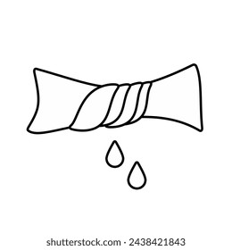 
Squeeze the wet clothes icon isolated on white background.