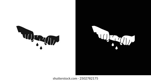 squeeze wet laundry icon line art vector
