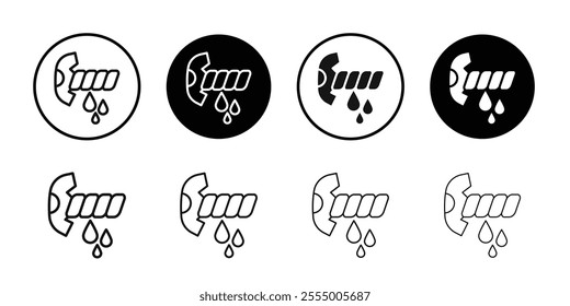 squeeze wet laundry icon logo sign set vector outline