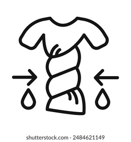 squeeze wet laundry icon mark in filled style