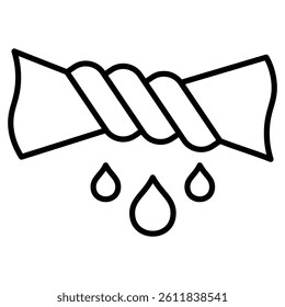 squeeze wet laundry icon Simple outline vector logo