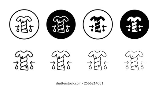 squeeze wet laundry icon Symbol mark in filled style