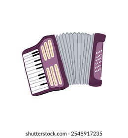 squeezebox accordion cartoon. polka folk, bandoneon reeds, keys harmony squeezebox accordion sign. isolated symbol vector illustration